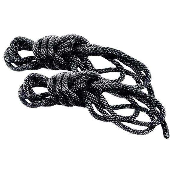 S&M - Silky Bondage Rope Set - Black (2-Piece) 