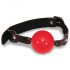 S&M - Silicone Gag with Faux Leather Strap (Red-Black) 