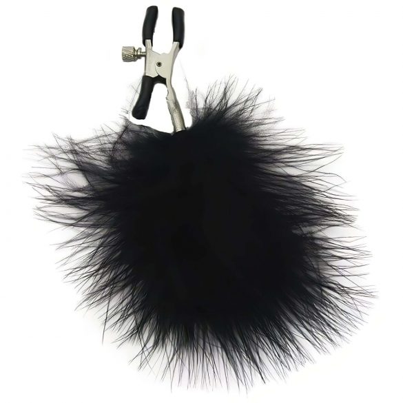 S&M - Black Feather Nipple Clamps