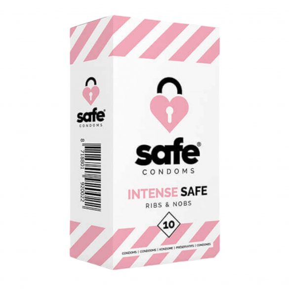 SAFE Intense Safe - Ribbed-Dotted Condoms (10pcs) 