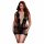 BACI Plus Size - Lace-up, Short Sleeve Fishnet Mini Dress - Black (XL-XXL) 