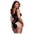 BACI Plus Size - Elegant Fishnet Bodysuit - Black (XL-XXL) 