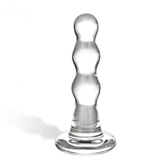 Wavy Glass Anal Dildo (Transparent) 