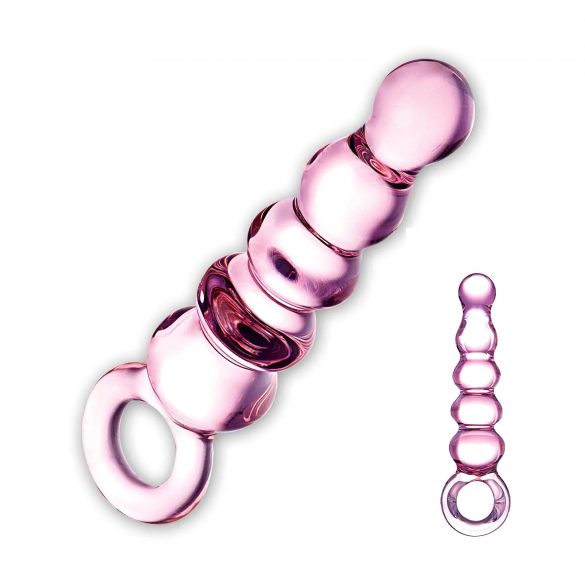 Glass Anal Bead Dildo (Pink) 