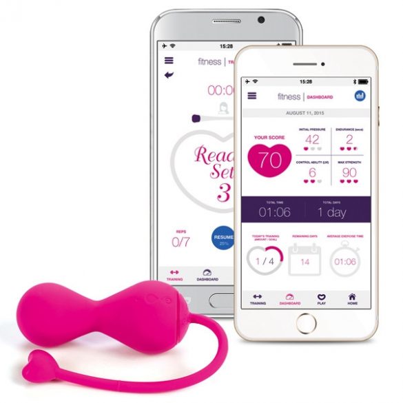 Smart Rechargeable Kegel Balls Duo (Pink) - LOVELIFE BY OHMIBOD - KRUSH 