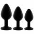 Rianne - 3-Piece Silicone Anal Set (Black) 