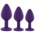 Rianne - 3-Piece Silicone Anal Plug Set (Purple)