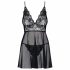 Obsessive Idillia - Light, Lace Nightwear with Thong (Black) 