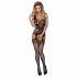 Obsessive F217 - Satin Bow Patterned Mesh Set - Black (S-L) 