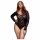 BACI Plus Size - Long-Sleeve Lace Bodysuit - Black (XL-XXL) 