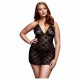 BACI Plus Size - Lace Halter Babydoll - Black (XL-XXL) 