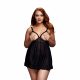 BACI Plus Size - Open, Polka Dot Babydoll - Black (XL-XXL) 