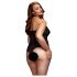 / BACI Plus Size - Halterneck, Sheer Bodysuit - Black (XL-XXL)