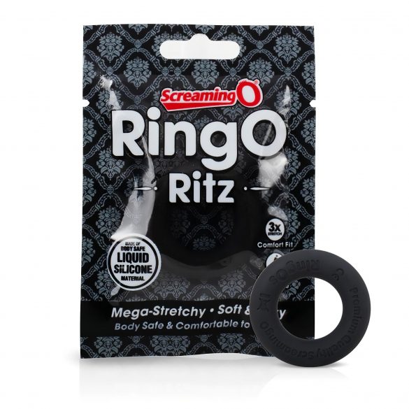 Screaming O Ritz Silicone Cock Ring (Black) 