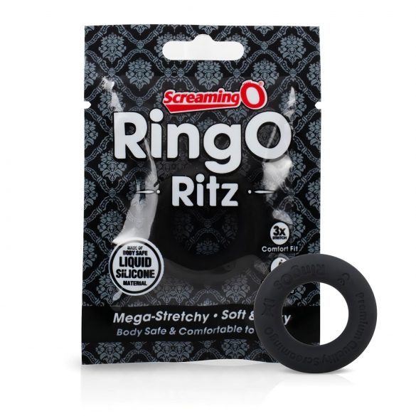 Screaming O Ritz - silicone penis ring (black)