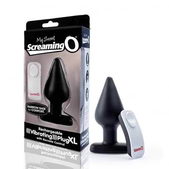 Screaming Plug XL - Rechargeable Wireless Anal Vibrator (Black) 