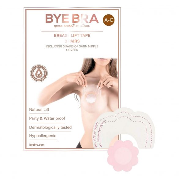 Bye Bra A-C Invisible Breast Lift Tape - Pink (3 Pairs) 