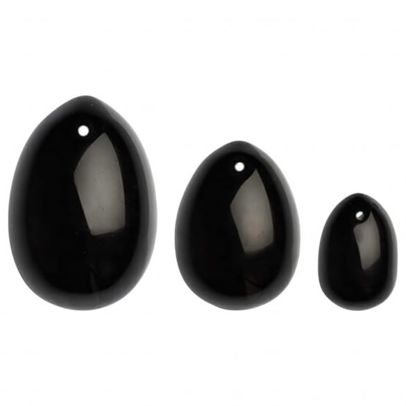 La Gemmes Yoni - Black Obsidian Egg Set (3pcs) 