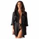 Obsessive Satinia Short Satin Robe with Thong (Black) 