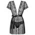 Obsessive Alluria - Lace Robe with Thong (Black) 