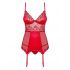 Obsessive Lovica - Lace Garter Top and Thong (Red) 