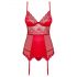 Obsessive Lovica - Lace Garter Top and Thong (Red) 