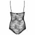 Obsessive Slevika - Lace-Up Front Open Lace Bodysuit (Black) 