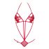 Obsessive Luiza - Strappy Tulip Bodysuit - Red (S/M) 