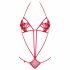 Obsessive Luiza - Strappy Tulip Bodysuit - Red (S/M) 