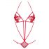 Obsessive Luiza - Strappy Tulip Bodysuit - Red (S/M) 