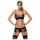 Obsessive Wonderia - Embroidered Lace Lingerie Set (Black) 