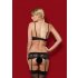 Obsessive Wonderia - Embroidered Lace Lingerie Set (Black) 