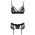 Obsessive Wonderia - Embroidered Lace Lingerie Set (Black) 