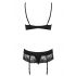 Obsessive Wonderia - Embroidered Lace Lingerie Set (Black) 