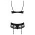 Obsessive Wonderia - Embroidered Lace Lingerie Set (Black)  - L/XL