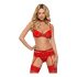 Obsessive Heartina - Lingerie Set (Red)  - L/XL