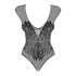 Obsessive B112 - Sleeveless, Angel Wing, Open Mesh Bodysuit (Black) 