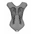 Obsessive B112 - Sleeveless, Angel Wing, Open Mesh Bodysuit (Black) 