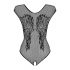 Obsessive B112 - Sleeveless, Angel Wing, Open Mesh Bodysuit (Black) 