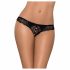 Obsessive Miamor - Rhinestone Open Lace Thong (Black)  - L/XL