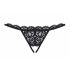 Obsessive 831-THC-1 - Small Bow Open Lace Thong (Black) 