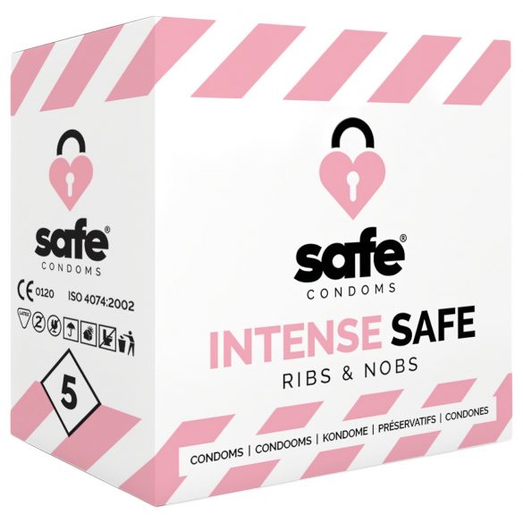 SAFE Intense - Ribbed & Dotted Condoms (5 pack) 