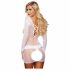 Lapdance Center Stage - Long Sleeve Fishnet Mini Dress (White) 