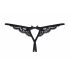 Obsessive 831-THC-1 - Small Bow Open Lace Thong (Black)  - L/XL