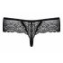 Miamor Obsessive - Black Lace Thong with Rhinestones  - L/XL