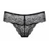 Miamor Obsessive - Black Lace Thong with Rhinestones  - L/XL