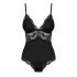 Obsessive 810-TED-1 - Lace-Trimmed, Stretch Bodysuit (Black) 