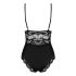 Obsessive 810-TED-1 - Lace-Trimmed, Stretch Bodysuit (Black) 