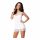 Obsessive Miamor - White Lace Nightwear with Thong and Rhinestones  - L/XL