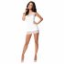 Obsessive Miamor - White Lace Nightwear with Thong and Rhinestones  - L/XL